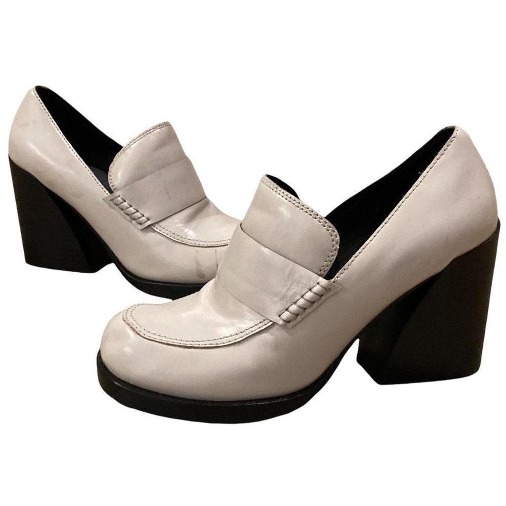 Jeffrey Campbell super super chunky cream white leather platform oxfords